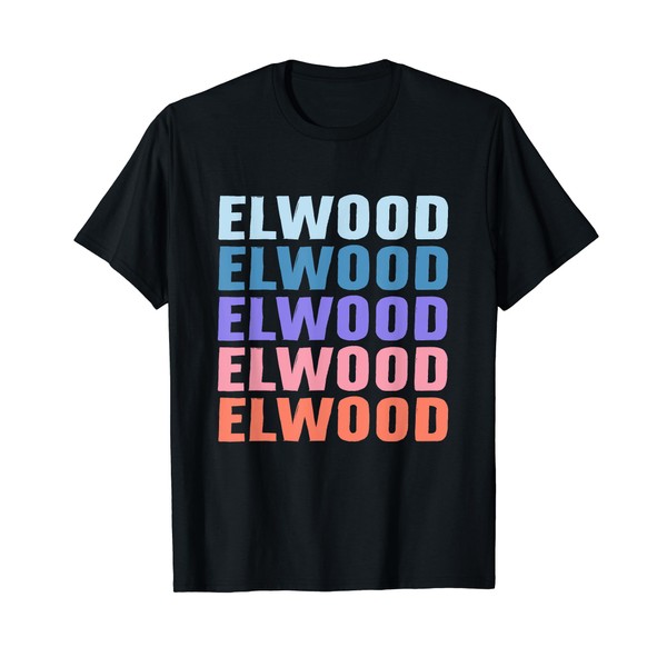 Funny Gift Name Elwood Personalised First Name T-Shirt, black