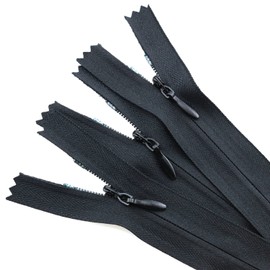 ZCZQC Invisible Nylon Coil 10PCS 16 Inch Nylon Invisible Sewing Zipper Bulk Hidden Zipper Black