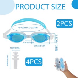 Annlpoy 2pcs Children's Swimming Goggles mit 2 Boxen,taucherbrille kinder,Taucherbrillen für Jungen und Mädchen, Junior Schwimmbrillen mit UV-Schutz und Anti-Beschlag, Geeignet für Kinder im Alter von