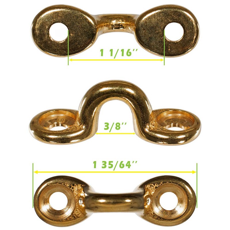 Brass Footman Loop 1 1/16 Inch - 10 Pack