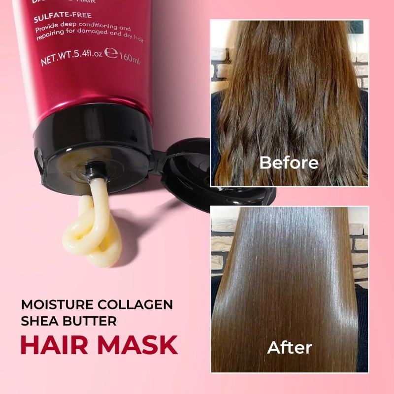 ECOLCHIPRO Collagen Hair Mask Deep Repair Conditioning Moisture Collagen Shea