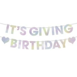 It's Giving Birthday Sparkle Iridescent Party Decorations Supplies Banner Happy Birthday Hanging Decorations Fun Party Supplies 21st Birthday Party Sweet 16 Girl Gift Photobooth Backdrop