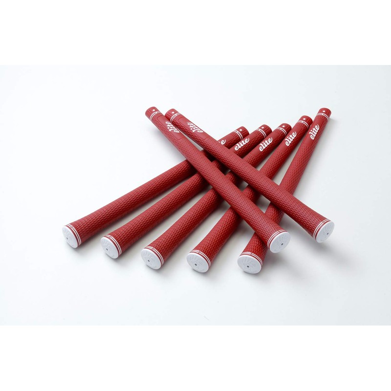 elitegrips SX38 Golf Grips, 7 Pack Classic Red, No Backline
