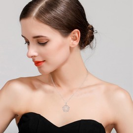 KINGWHYTE Pentagram Necklace S925 Sterling Silver Star Pentacle Pendant Necklace Wicca Pagan Jewelry Gifts for Women Men