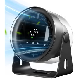 EasyAcc Small Turbo Desk Fan 6000mAh, Max 24 Hours Work Time, 16 ft Powerful Airflow, Portable Desk Fan for Bedroom, Memory Function, 120° Tilt Small Oscillating Fan for Office Kitchen Table Fan