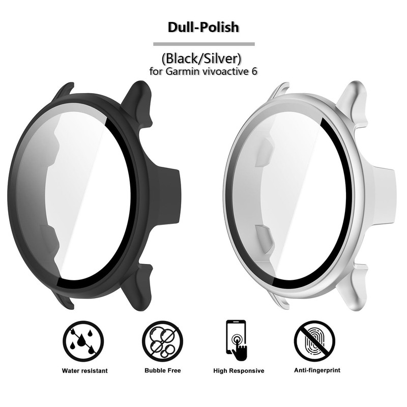 [2-Pack] Case with Tempered Glass Screen Protector Compatible with Garmin