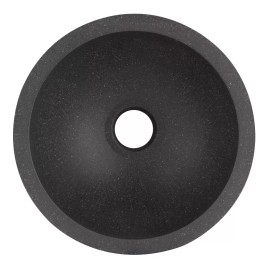 RecPro RV Sink 12" Round Bathroom Sink Granite Black Hydrophobic Coating