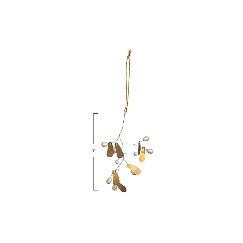 Creative Co-Op 7' H Metal Leaf & Acrylic Bead Ornament,