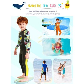 Kids Girls Boys Wetsuit Full Body Neoprene Thermal Swimsuit 2.5MM for Toddler Youth Children Teen, Long Sleeve Child Scuba Diving Surf Suit One Piece Sun Protection for Water Sports (Grey, M)