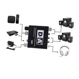 Operitacx Glasfaser-audioadapter Optischer Audio-splitter Audiokonverter Digitaler Audio-splitter Black
