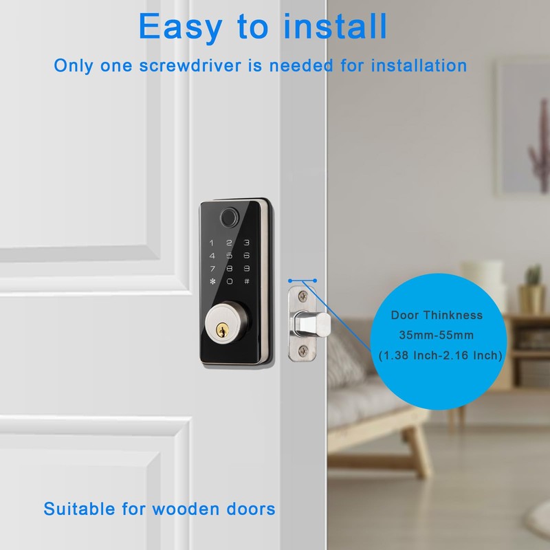 SPINMO Keyless Smart Lock Entry Door Lock with Electronic Digital