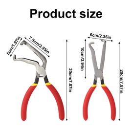 2pcs Electrical Disconnect Pliers for Car, Metal Fuel Line Disconnect Spark Petrol Clip Pipe Plug Connector Pliers Automotive Quick Hose Tool for Push Tab Style Plugs(Red)