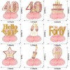 Turypaty Pink Rose Gold 40th Birthday Honeycomb Centerpieces Decorations for