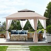 Beige Gazebo Replacement Cover Compatible with SUNJOY 11x11 Pop Up
