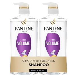 Pantene Shampoo Twin Pack with Hair Treatment, Volume & Body for Fine Hair, Safe for Color-Treated Hair