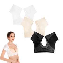 VINELEA 3pcs Underarm Absorbent Vest for women Under Armpits Washable Comfortable Vest with Sweat Pads (BLACK WHITE BEIGE, M)