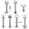 Prettyia 12Pcs 16G Crystal CZ Anillo De Labio Labret Roscado
