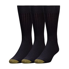 Gold Toe Men's Canterbury Extended Sock,3 Pack,Black,13-15