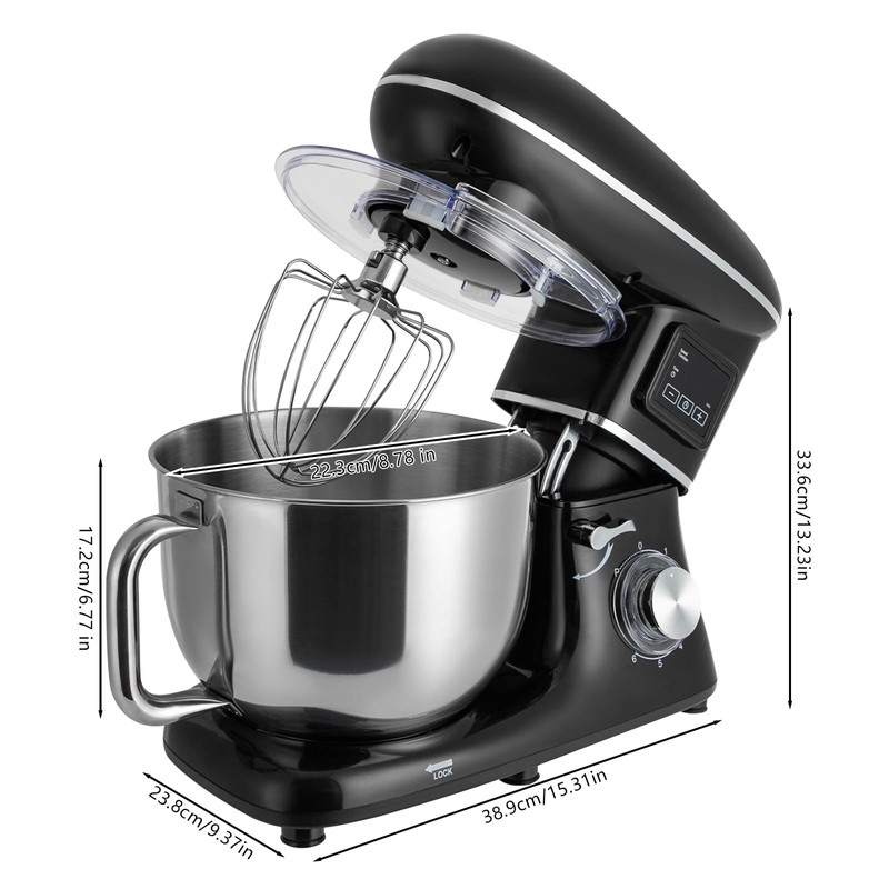 Treliamd 6.5QT Stand Mixer, 1350W 6 Speed Tilt-Head, Electric Kitchen