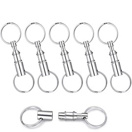 6 pieces key rings with quick release, removable key rings for pulling apart, double snap lock holder, key ring for convenient accessories