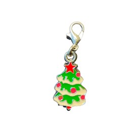 Miniblings Christmas Tree Charm Winter Christmas Bracelet Christmas Tree Enamelled – Handmade Fashion Jewellery I Silver-Plated Pendant Charm Bracelet – Pendant for Bracelet, Metal, enamelled