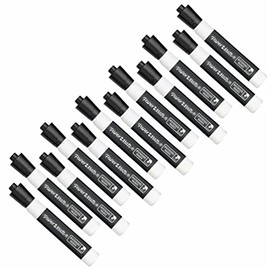 12 x Paper Mate Dry Wipe Marker Pens | Bold, Bullet Tip Felt Nib | Perfect for Writing on Whiteboards & for use at Home, School or Office | Black Colour Ink | Loose in Plain Packaging