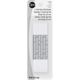 Dritz 1" Non-Roll, 1-1/4 Yard Length, White Knit Elastic