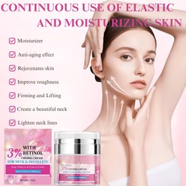 Instant Face Lift Cream with 3% Retinol,Collagen & Hyaluronic Acid,Neck Firming Cream,Anti-Aging Moisturizer Cream for Tightening for Women & Men on Neck & Décolleté Lifting, Wrinkle,1.7 FL OZ