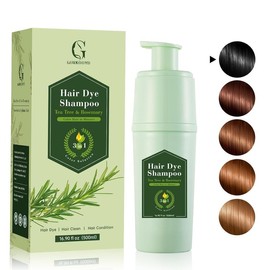 Professional Tea Tree Dark Brown Hair Dye Shampoo - 3-in-1 Natural Color Shampoo, Safe Formula for 100% Gray Coverage, Nourishing Haircare hair type - Color: Light Brown