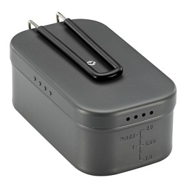 Camping Moon H-1609 Extra Thick Mestin, 1 Gang No Burring Needed, Spill Prevention Groove, Water Drain Hole, Outdoor Lunch Box, Camping, Disaster Prevention, Black Gear