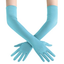 BABEYOND Long Opera Party 1920s Satin Tea Party Gloves Costume Stretchy Adult Size Elbow Length