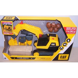 Funrise Toy CAT Power Switch Excavator with Buildable Dirt