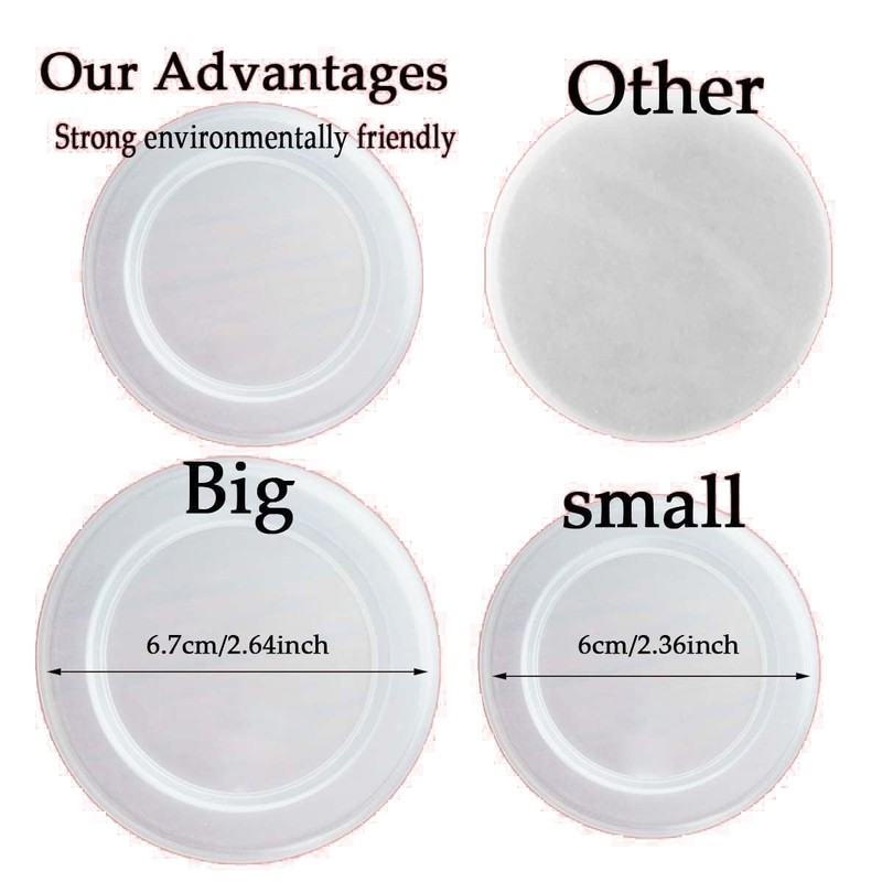 Boxweer 15PCS Yogurt Jar Lids - Clear Plastic, Reusable, BPA-Free