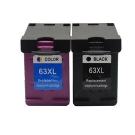 1 Set X Ink 63XL Ink Cartridges Black and Color Remanufactured Replacement with HP Officejet 4650 3830 3833 5255 5258 Envy 4520 Deskjet 1112 3637