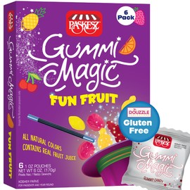 DOUzzle DOUzzle Passover Candy Treats, Gluten Free Gummi Magic, Fun Fruit (Pack of 1) Non Gebrokts Kosher for Passover Food Snacks - All Natural Colors, Contains Real Fruit Juice