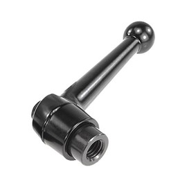 Kipp 06410-2081 Zinc/Steel Adjustable Handle with M8 Internal Thread, Classic Ball Style, Metric, Black Satin Plastic Coated Finish, Steel Components, Size 2