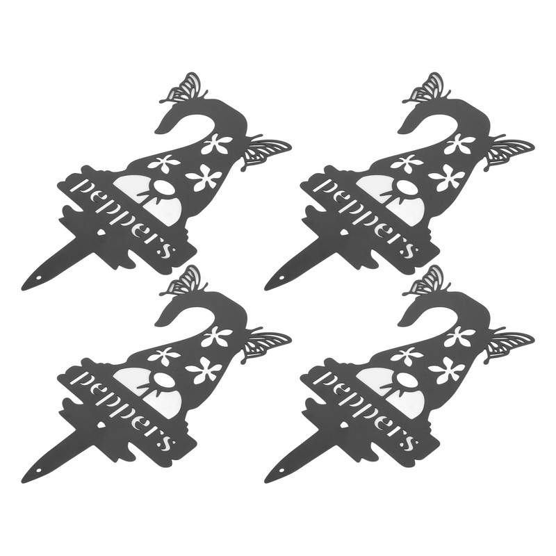 4pcs Gnome Plant Markers Rustproof Metal Plant Labels Fruits Vegetable