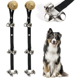 Pack of 2 Upgraded Puppy Bells Doorbells for Door Knob, Dog Bells for Potty Training-Louder Jingle, Bigger Bells for Puppies Pep Doggy Canine Pooch Pet Hound Cat, Cool Unique Gift for Dog Lover