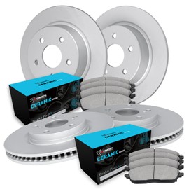 R1 Concepts Front Rear Brakes and Rotors Kit |Front Rear Brake Pads| Brake Rotors and Pads| Ceramic Brake Pads and Rotors |fits 2009-2010 Pontiac G5