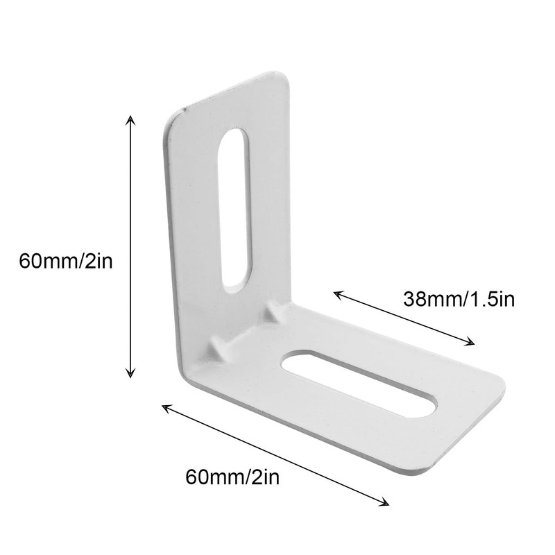JCBIZ 10pcs 60x60mm Adjustable Right Angle Brackets L-Shape Corner Brace