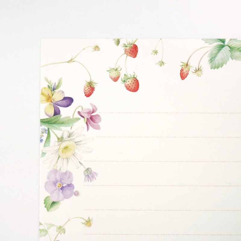 LST-239 (27) Strawberry Letter Set with Stickers, 12 Posts, 6