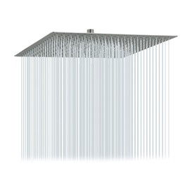 Lordear 16 Inch Shower Head Rainfall Solid Square Ultra Thin 304 Stainless Steel Brushed Nickel Adjustable Rain Shower Heads