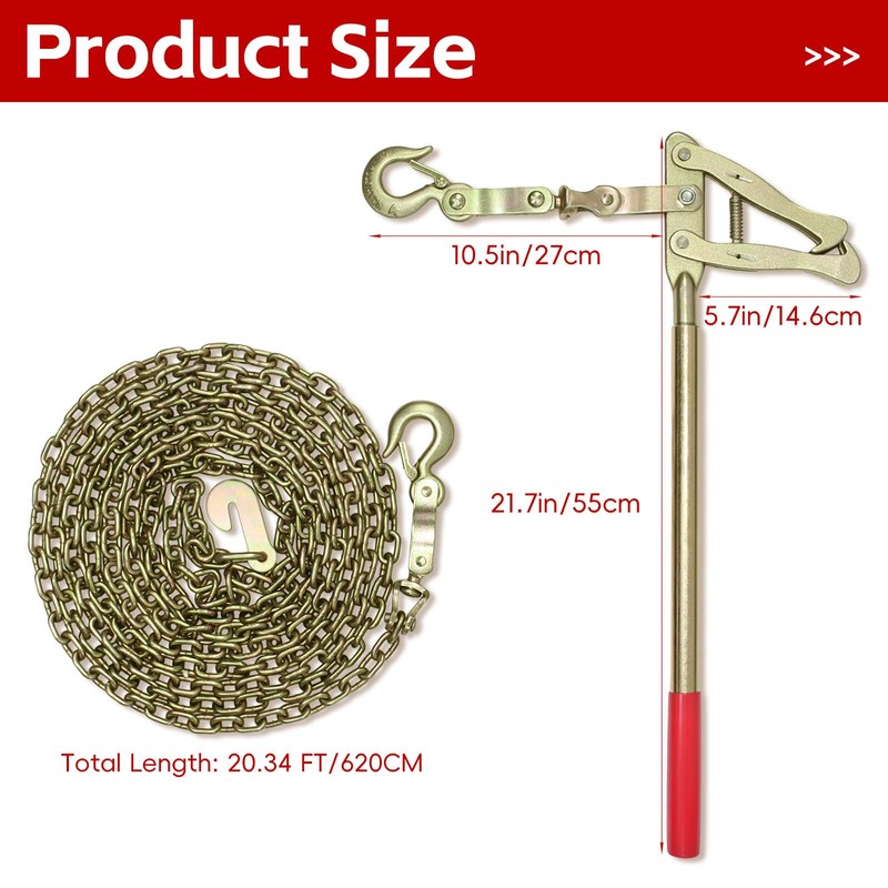 Zwinz Heavy Duty Galvanized Steel Wire Fence Stretcher Tool, Wire