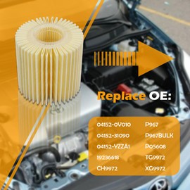 04152-YZZA1 Oil Filter Kit Compatible with Toyota Avalon Camry RAV4 Highlander Sienna Lexus ES300h ES350 IS200t RX350 RX450h, Replaces 04152-0V010, 04152-31090, 04152-YZZG1, 19236618, CH9972 (3 pcs)