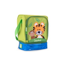 Colourbook - Borsa Termica per Bambini, Lunch Bag Capiente 4L, Tessuto Impermeabile, Tracolla Regolabile, Doppio Scomparto, Dettagli 3D (Giungla)