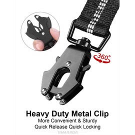 Heavy Duty Dog Leash, 4-6FT Shock Absorbing Dog Leashes with Traffic Handle and Comfortable Padded Handles, Advanced Easy Metal Clip, No Pull Reflective Leash for Medium Large Dogs That Pull (Black)