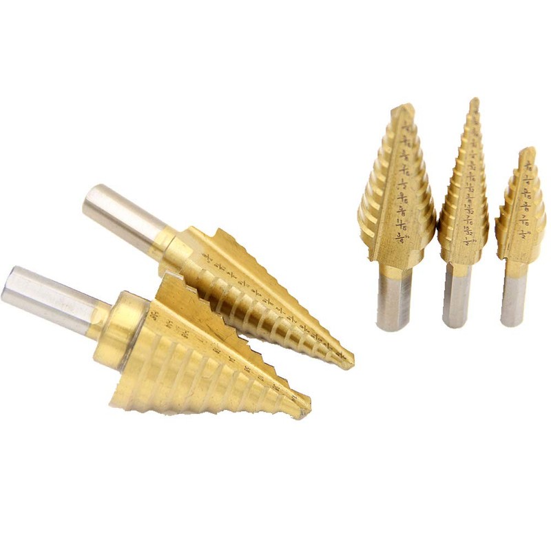 Yangoutool 5PCS Titanium Step Drill Bit Set with Automatic Center
