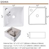 Wall Mount Corner Bathroom Sink, QISHKA 12" X 12" Square