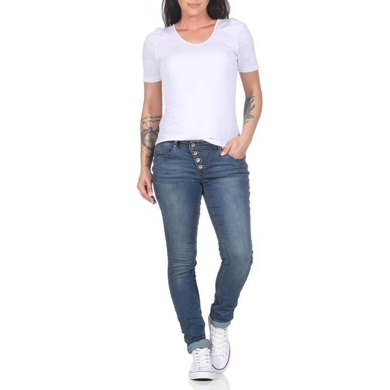 Buena Vista Malibu Women's Jeans Stretch Denim Medium Blue Size