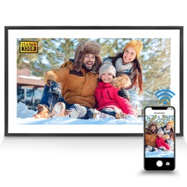 Digital Photo Frame 15.6 inch - WiFi Digital Picture Frame with Free App - Share Photos and Videos with 1920 * 1080 IPS HD Touch Screen by FLYAMAPIRIT